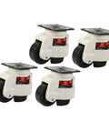 Beefy 4 Pack Heavy Duty Workbench Casters Leveling With 500kg Capacity Universal Adjustable Transport Wheels Flat Plate Swivel Feet For Carts And Equipment Easy Mobility And Solid Stability, four white casters