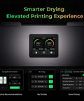 X4 Filament Dryer Box control panel showing drying settings and performance indicators for 3D printers