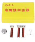 Electromagnet Current Tester Set With Helical Coil Electric Bell And Hook Portable Physics Lab Kit components and case