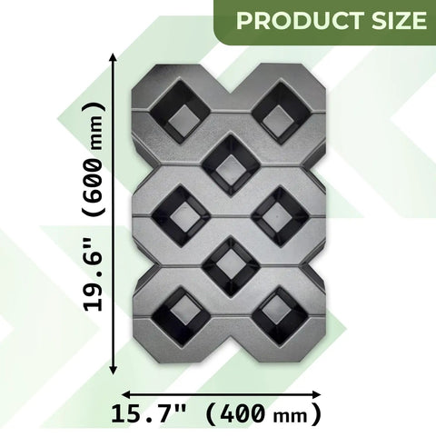 Concrete Paver Mold For Grass Pavers And Garden Walkways ABS 4mm Pathmaker Form, size 600x400mm, shown front view