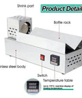 Premium Stainless Steel Electric Heat Shrink Wrapping Machine For Wine And Olive Oil Bottles with digital thermostat and controls.