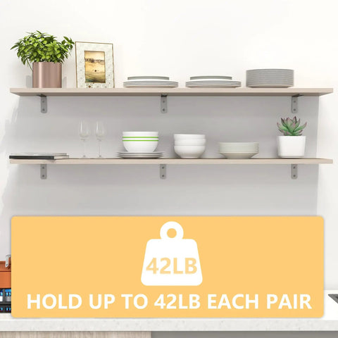 L Shaped Corner Bracket 5 By 2 Inches, Beefy Heavy Duty Stainless Steel, Rust Proof Matte Black Finish, shelf holds 42 lbs