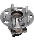 Drop-In Rear Wheel Bearing And Hub Assembly With ABS And Five Lug For Toyota Camry RAV4 Avalon C-HR And Lexus ES 2018 To 2024 FWD Models Replacement Kit For Easy Install And Durable Performance, steel assembly with 5 lugs and ABS sensor.