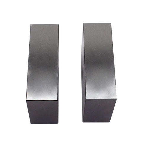 1 2 3 Machinist Setup Blocks, Matched Pair With Half Hole, Precision Ground Tool Steel, Pro Grade High Accuracy Square Blocks For Alignment And Machining, 0.0002 Inch Per Side Tolerance, Heavy Duty, front view