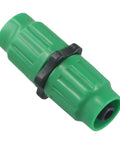 Expandable Garden Hose Repair Kit With Heavy Duty Connector Fix 5/8 And 3/4 In Fitting For Quick Hose Patch And Leak Seal Solution To Save Your Garden Water Line Without Calling Pros. green plastic hose connector with black clamp