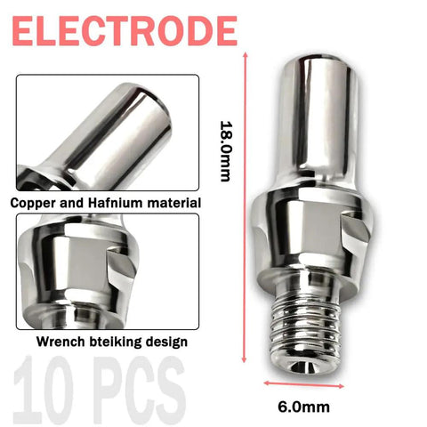 Electrode from 24 Piece IPT40 Plasma Cutter Consumables Kit For YESWELDER Cut 55DS Pro And Cut 65DS, 18mm copper hafnium material