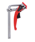 Rock Solid Ratcheting Table Clamp With 16CM Max Opening And 540 Lbs Killer Grip Heavy Duty Chrome Vanadium Steel Shop Dog shown at an angle.
