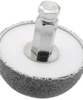 Heavy Duty Aluminum Anodized Rubber Removal Buffing Wheel With Adaptor For Tire Texturing and Industrial Surface Smoothing Tasks, close-up view.
