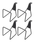 Adjustable Wall Mounted Hose And Pipe Rack For Lawn And Garage Cleanup Holds Eighty Feet Heavy Duty Alloy Steel Build Scratch Resistant Pvc Sleeves No Sweat Installation four black steel hooks mounted on a wall
