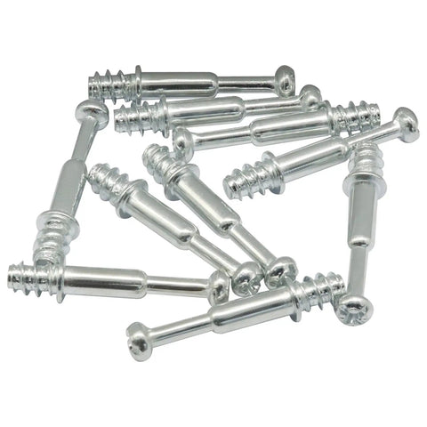 10 Pack M6 X 35mm Cam Bolts For Furniture Assembly Heavy Duty Iron Connectors With Galvanized Finish Rust Resistant Hardware