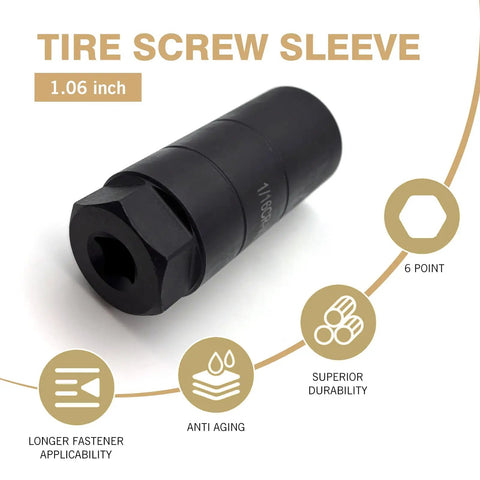 Oil Pressure Sensor Socket Kit For Three Eighths Drive Six Point Pro Auto Socket Fits One And One Eighth Inch Hex Wrench Gas Pressure Switch Socket For Quick Removing And Installing Oil Sending Unit, black tire screw sleeve
