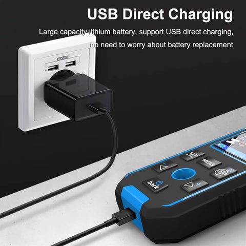 Stud Finder Wall Scanner4 in1Wall Stud Detector of AC Wire Wood Metal Studs charging via USB port with charger and cable.