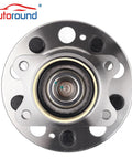 Front view of 512437 Rear Wheel Hub And Bearing Assembly For Hyundai And Kia Cars Fits Sonata 2010 2014 Tucson 2010 2015