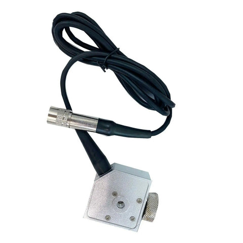 3 Axis Piezoelectric Accelerometer Vibration Meter With 3D Velocity Vibrometer Gauge, Data Logger, And 10 Hz To 10 kHz Range, ISO 2954 Compliant Pro Grade Diagnostic Gear For Rotating Machinery, Detects Misalignment And Out Of Balance. silver metal sensor with black cable