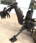 Beefed Up Backhoe Excavator Tractor Attachment With PTO Pump And Tank, 10 Inch Bucket, 6 Ft Digging Depth, 4928 Lbs Force, side view