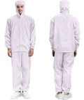 Versatile Two Piece Cleanroom Suit With Built Hood And Ultra Breathable Fabric Designed For Zero Sweat On The Shop Floor featuring elastic cuffs