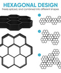 Hexagonal DIY Garden Paving Molds Irregular Concrete Paver Molds For Walkways Patios And Lawn Areas Heavy Duty Plastic Easy To Use