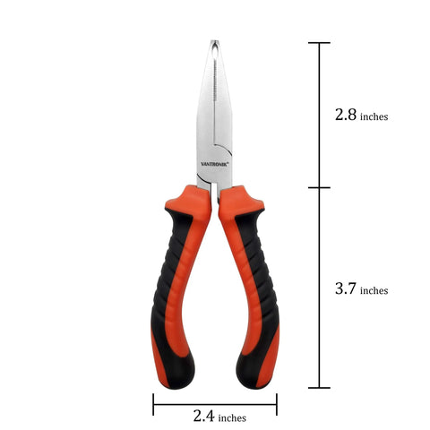 Premium Automotive Fuse Puller And Relay Extractor Tool With Insulated Handles, 6.5 inch long, featuring orange and black rubber grips.