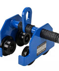 Heavy Duty I Beam Trolley With 4400 Lbs Capacity For Push Operation On Standard Or Wide Flange I Beams in blue