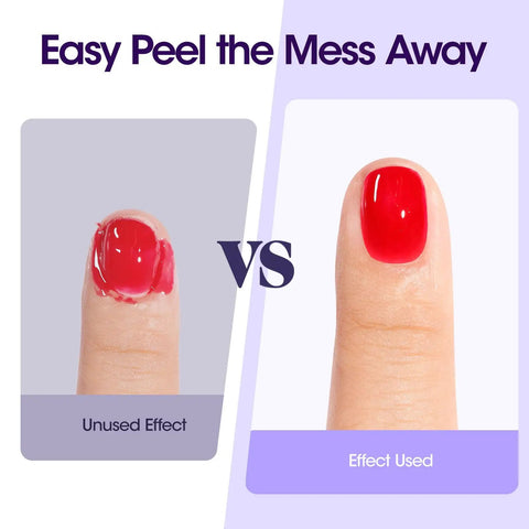 Comparison of nails with and without Liquid Latex For Nails Peel Off Cuticle Guard Skin Barrier Protector For Nail Polish Nail Art