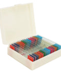 Box of Clear Glass Microscope Slides With 25 Prepared Specimens For High Definition Biology Study Easy To See Tissues Kid Safe