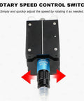 Rotary speed control switch on Heavy Duty Pneumatic Nick Grinder for precise speed adjustment during die cutting.