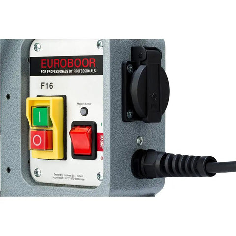 Control panel of Heavy Duty Magnetic Drilling Base For 110V Equipment Shop, featuring F16 model switches and magnet sensor.