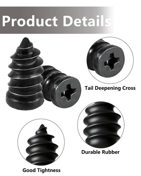 Cross-section view of plugs from 70 Piece Tire Repair Kit With Plugs And Screwdriver For Car Motorcycle And Bike Emergency Flat Tire Quick Fix Heavy Duty Self Sealing Patch Tool highlighting tail deepening, durability, and tightness.