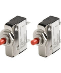 Straight Up No Sweat Push Button Circuit Breaker Switch 2.5A To 5A with tactile red reset button, pack of two.