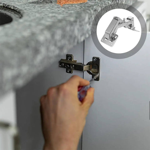 Installing hidden concealed door hinges with 170 degree large angle for easy operation recessed secret door hardware on a cabinet