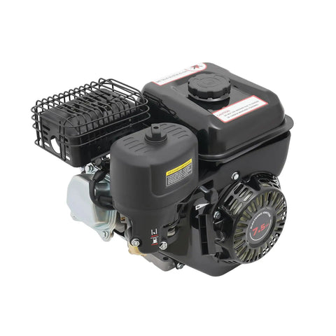 Close-up of 212cc Gas Engine With Horizontal Shaft 4-Stroke Workhorse For Farm And Industrial Jobs Hand Start Carburetor