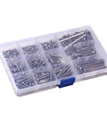 Hardcore 440 Piece 304 Stainless Steel Hex Head Socket Screws And Nuts Assortment Kit M3 Metric Bolts in organizer case