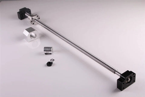 High Precision Ball Screw Assembly 1605 1050mm Kit With End Machining Nut Housing DSG16H And 6.35 By 10mm Coupler Plus BK12 And BF12 Supports For Smooth Linear Motion And Beefed Up Torque Conversion, ball screw kit with coupler and supports