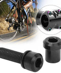 Fresh TC4 Titanium Alloy Stem Screws Set With Integrated Rubber Gasket M5X18MM Bike Bolts, close-up of black bolts for cycles.