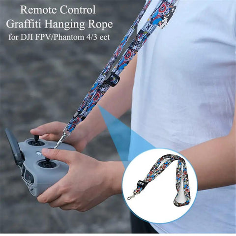 Adjustable Drone Controller Neck Strap With Wide Compatibility For Avata 2 Avata FPV Remote Controller 3 2 Phantom 3 4 Pro Sling Lanyard in use