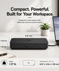 Top Shelf Thunderbolt Five 300W Docking Station Packs Thirteen In One Usb C Multiport Hub, compact dimensions 8.07 x 3.54 x 1.39 inch.