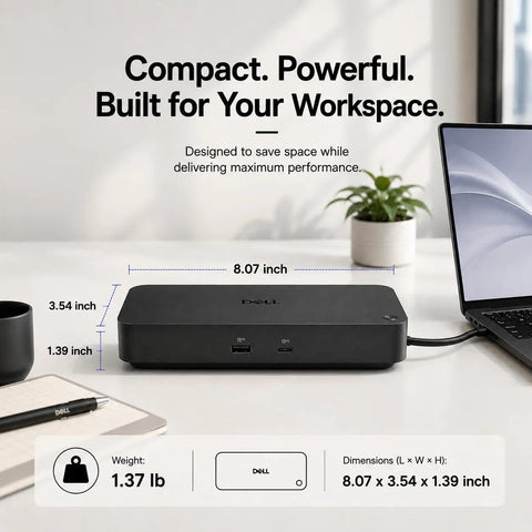 Top Shelf Thunderbolt Five 300W Docking Station Packs Thirteen In One Usb C Multiport Hub, compact dimensions 8.07 x 3.54 x 1.39 inch.