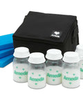 Snazzy Lightweight Cooler Bag With Six Four Ounce Bottles And Chill Gel Inserts For Nursing Moms On The Go Easy Handle Design Safe Leak Free Caps