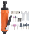 Top Shelf Pro Grade Straight Air Die Grinder Lightweight Bad Boy For Metal Works High Rpm Pneumatic Polisher with accessories.