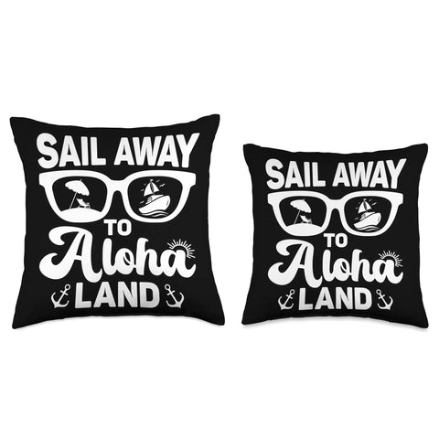 Hawaiian Family Cruise Throw Pillow For Your Island Vacation Vibe Soft Cushion For Living Room Or Beach House Aloha Themed Decor