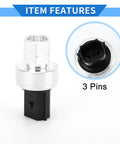 AC Pressure Switch Sensor For Ford F-150 And F-Series 2010-2023, 3-pin plug shown, OE Replacement, Refrigerant Pressure Transducer