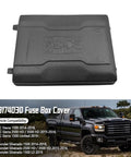 Heavy Duty Fuse Box Cover Compatible With Gmc Sierra Chevy Silverado 1500 2500 Hd 3500 Hd 2014 Through 2019 Replaces Oem 23174030, black plastic design.