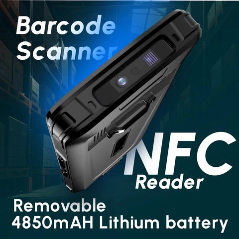 Android 12 Barcode Scanner With 4GB RAM And 64GB ROM, 1D 2D QR Code Scanning, Zebra SE4710 Engine, 4G Wireless Handheld PDA N77 shown.