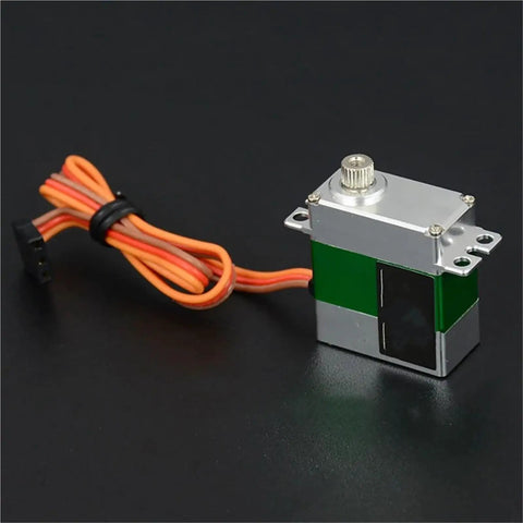 Heavy Duty Micro Digital Servo With Coreless Motor And Tough Metal Casing For MGD Steering Gear Swaps Fast Drop In Replacement Parts For RC Car Weekend Warriors shown with orange wire.