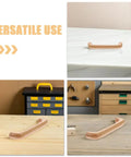 Collage showing 4Pcs Beech Wood Drawer Pulls For Cabinets And Dressers Modern Kitchen Hardware Screws Included, versatile use display.