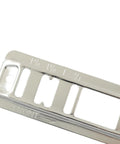 Sliding Door Floor Track Guide Rail Nickel Kit With Eight Plastic Parts And Sixteen Self Tapping Screws plate close-up