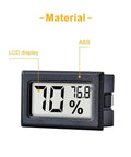 Mini Digital Temperature And Humidity Gauge With Built In Probe, Handy Compact Indoor Thermometer And Hygrometer With LCD Display In Fahrenheit, Ideal For Humidors, Greenhouses, Gardens, And Home Climates. Black ABS LCD display
