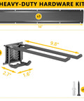 Heavy Duty Garage Tool Organizer Wall Mount 48 Inch Storage Rack With 6 Adjustable Double Hooks shown uninstalled with hardware kit