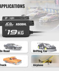 Beefy 19KG High Speed Brushless RC Steering Servo applications for on road, drifting car, truck, and airplane models