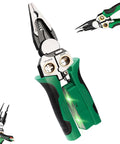 8-In-1 Wire Stripper With Voltage Tester Pro-Grade Heavy Duty 12 To 220V AC DC Electrician Pliers in green and black